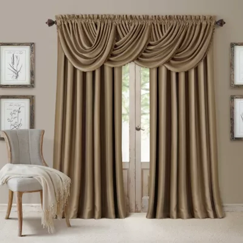 Elrene Home Fashions All Seasons Rod Pocket Back Tab Blackout Single Curtain Panel