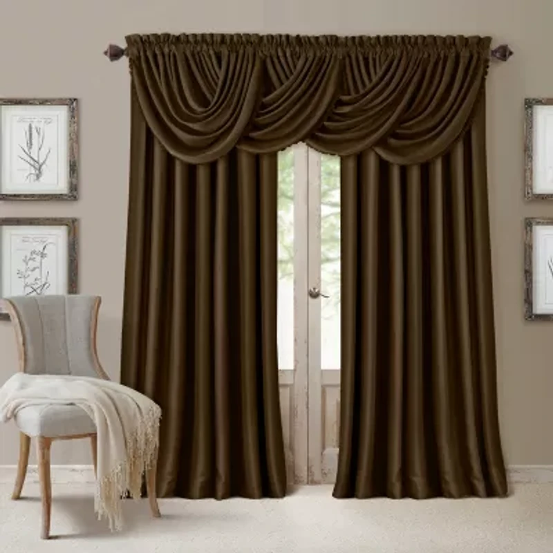 Elrene Home Fashions All Seasons Rod Pocket Back Tab Blackout Single Curtain Panel
