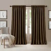 Elrene Home Fashions All Seasons Rod Pocket Back Tab Blackout Single Curtain Panel