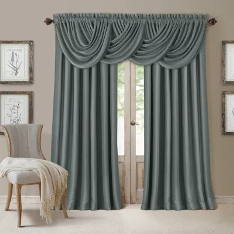 Elrene Home Fashions All Seasons Rod Pocket Back Tab Blackout Single Curtain Panel