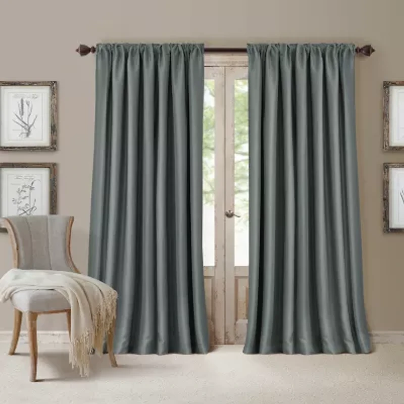 Elrene Home Fashions All Seasons Rod Pocket Back Tab Blackout Single Curtain Panel