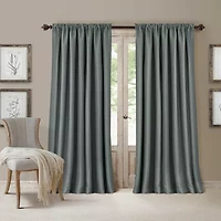 Elrene Home Fashions All Seasons Rod Pocket Back Tab Blackout Single Curtain Panel