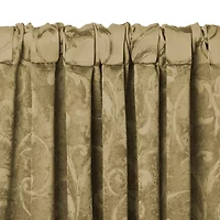 Elrene Home Fashions Mia Swirl Print Jacquard Rod Pocket Back Tab Energy Saving Blackout Single Curtain Panel