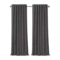 Elrene Home Fashions Mia Swirl Print Jacquard Rod Pocket Back Tab Energy Saving Blackout Single Curtain Panel