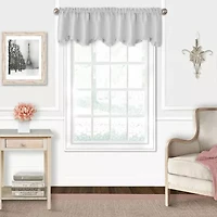 Elrene Home Fashions Adaline Ruffled Faux-Silk Rod Pocket Scallop Valance