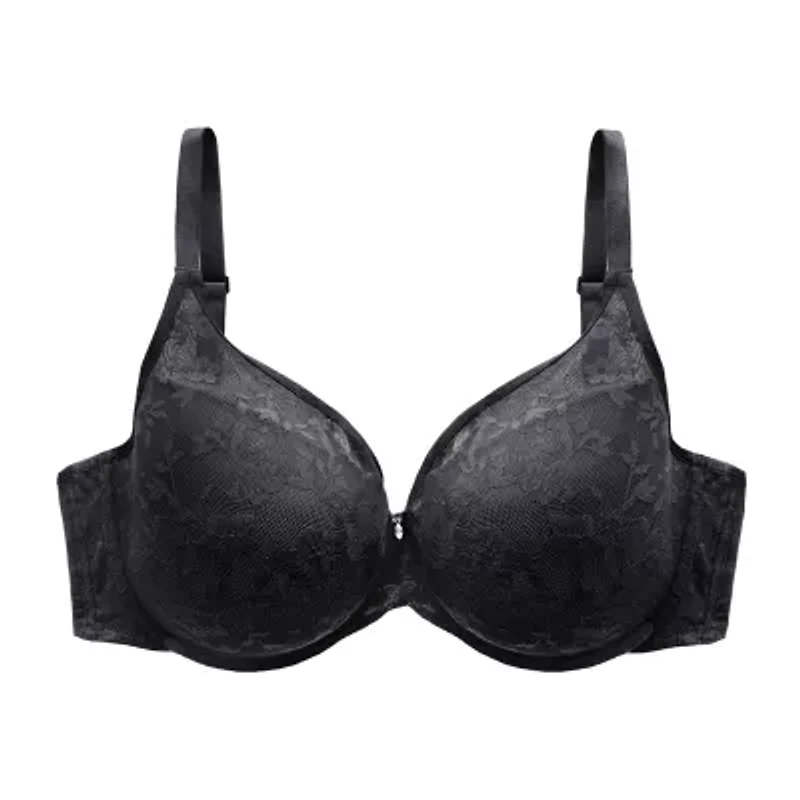 Curvy Couture No Show Lace T-shirt Plunge Bra- 1376