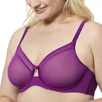 Curvy Couture Sheer Mesh w/ Trim Bra- 1634