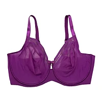 Curvy Couture Sheer Mesh w/ Trim Bra- 1634
