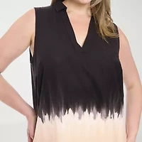 London Times Womens Sleeveless Tie Dye Plus Maxi Dress