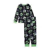 Big Kid Boys Minecraft Crew Neck Long Sleeve 2-pc. Pajama Sets