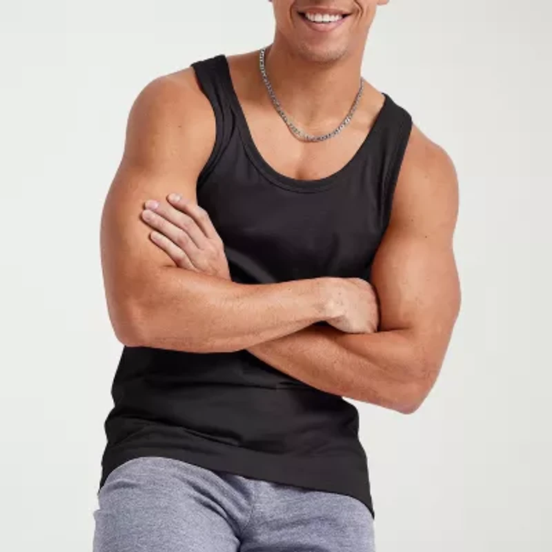 Hanes Mens Round Neck Sleeveless Active Tank Top