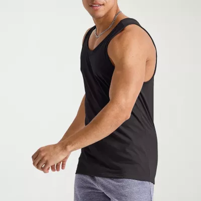 Hanes Mens Round Neck Sleeveless Active Tank Top