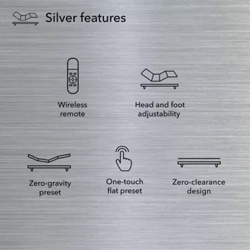 Baselogic Silver 14" Adjustable Bed Frame Base