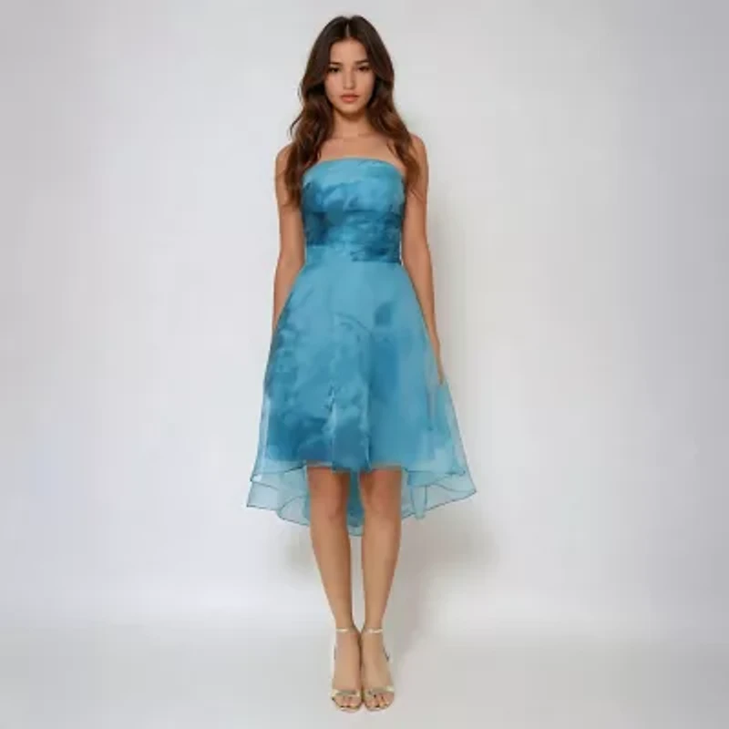 Rene by Ruiz Collection Womens Sleeveless High-Low Evening Gown