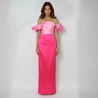 Rene by Ruiz Collection Off The Shoulder Womens Short Sleeve Evening Gown