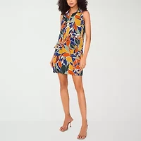 MSK Womens Sleeveless Floral Shift Dress