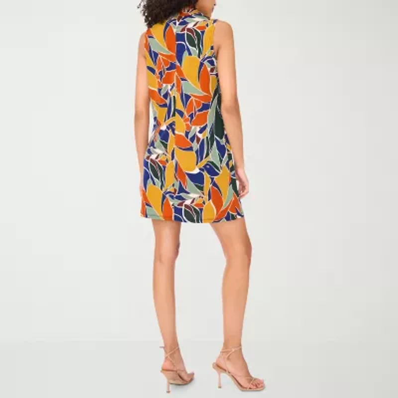 MSK Womens Sleeveless Floral Shift Dress