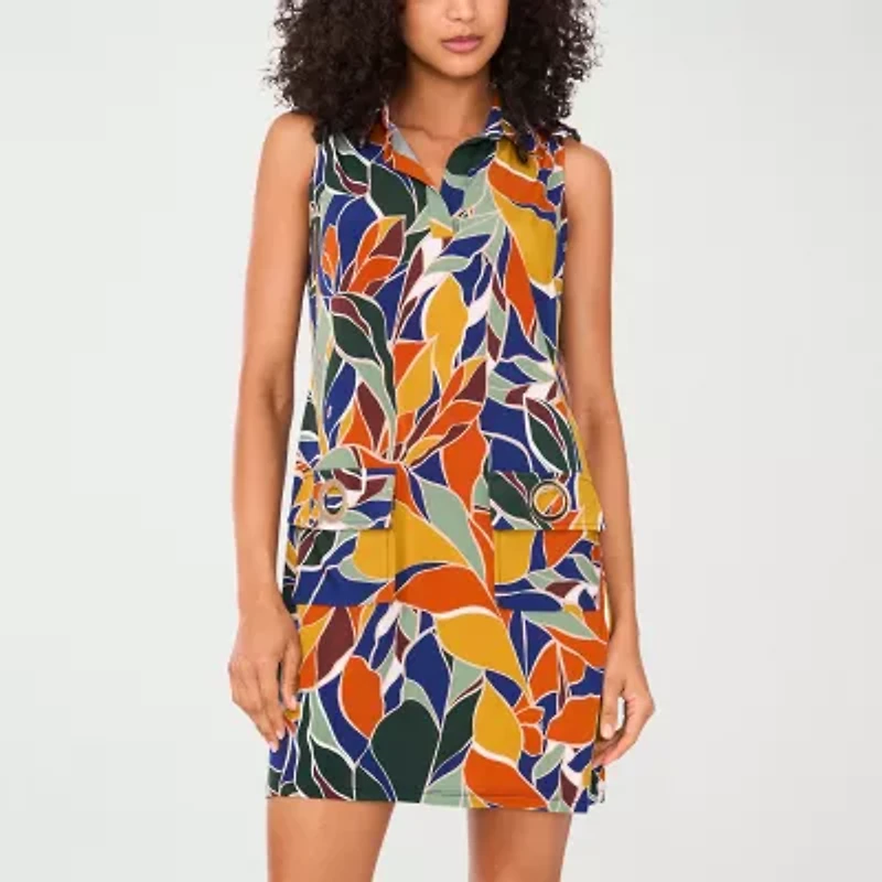 MSK Womens Sleeveless Floral Shift Dress