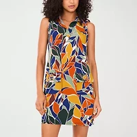MSK Womens Sleeveless Floral Shift Dress