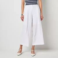 Worthington Womens Wide Leg Tall Cropped Pant