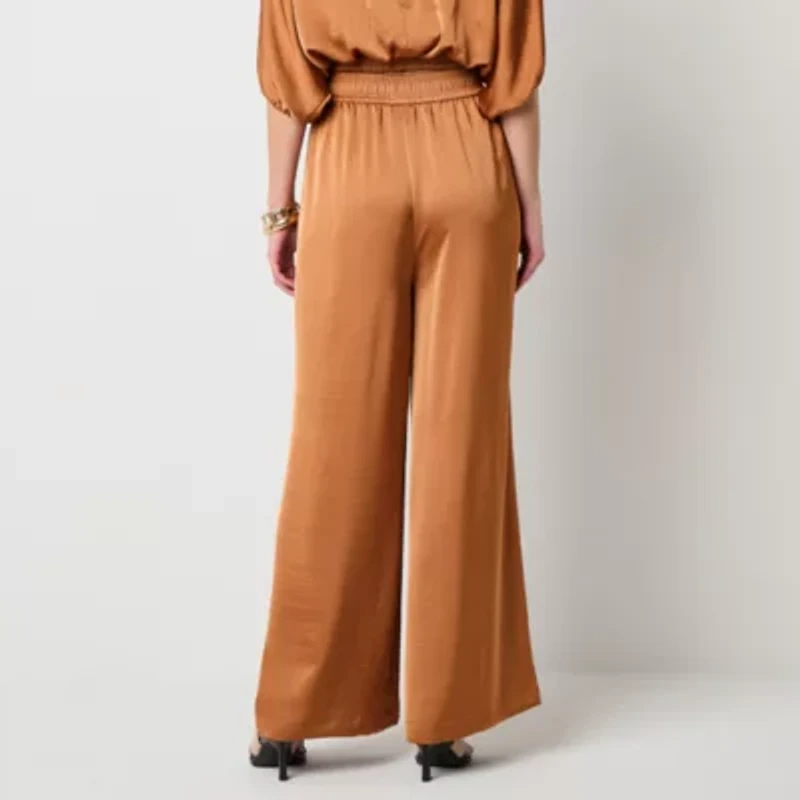 Worthington Womens Wide Leg Tall Pull-On Pant