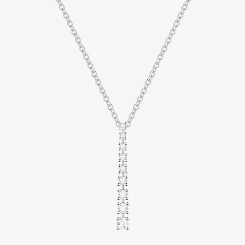 Yes Please! Womens Lab Created White Sapphire Sterling Silver 18 Inch Pendant Necklace