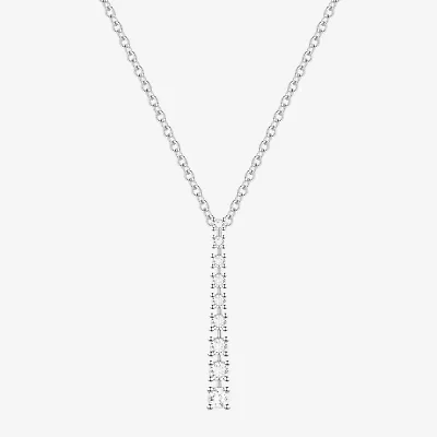 Yes Please! Womens Lab Created White Sapphire Sterling Silver 18 Inch Pendant Necklace