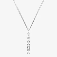 Yes Please! Womens Lab Created White Sapphire Sterling Silver 18 Inch Pendant Necklace