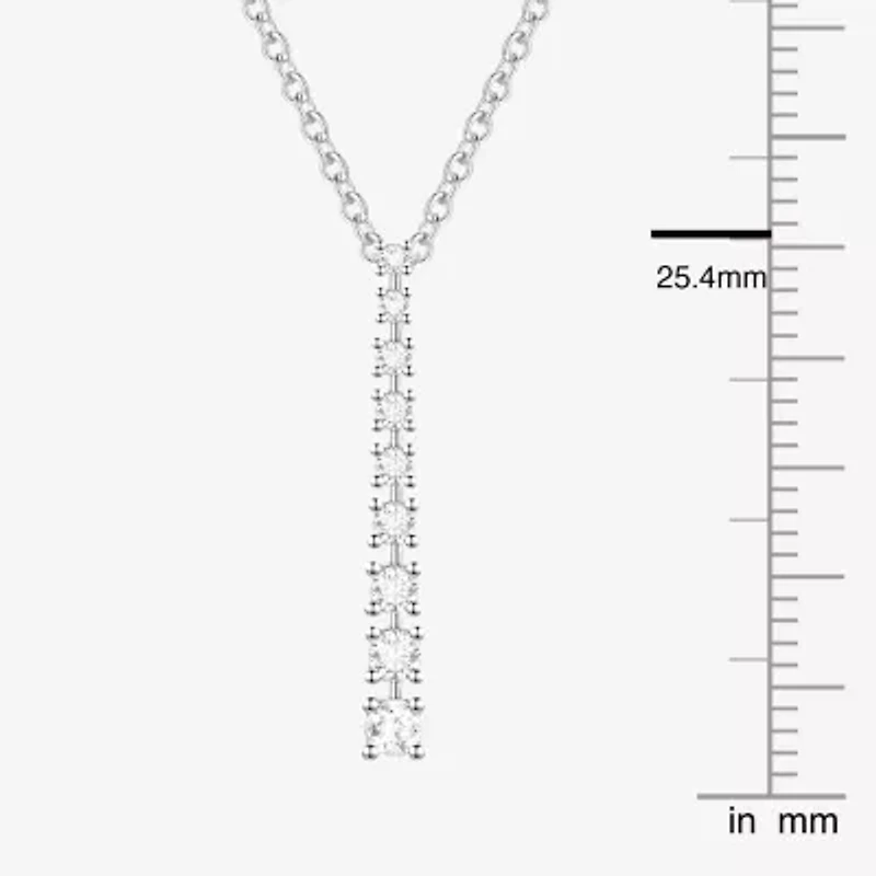 Yes Please! Womens Lab Created White Sapphire Sterling Silver 18 Inch Pendant Necklace