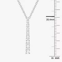 Yes Please! Womens Lab Created White Sapphire Sterling Silver 18 Inch Pendant Necklace