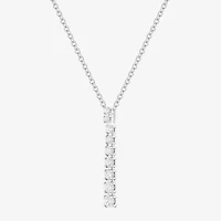 Yes Please! Womens Lab Created White Sapphire Sterling Silver 18 Inch Pendant Necklace