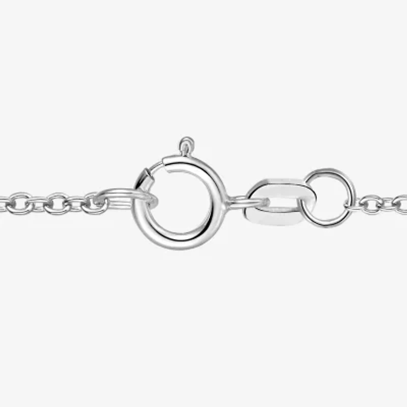 Yes Please! Womens Lab Created White Sapphire Sterling Silver Circle 17 Inch Pendant Necklace
