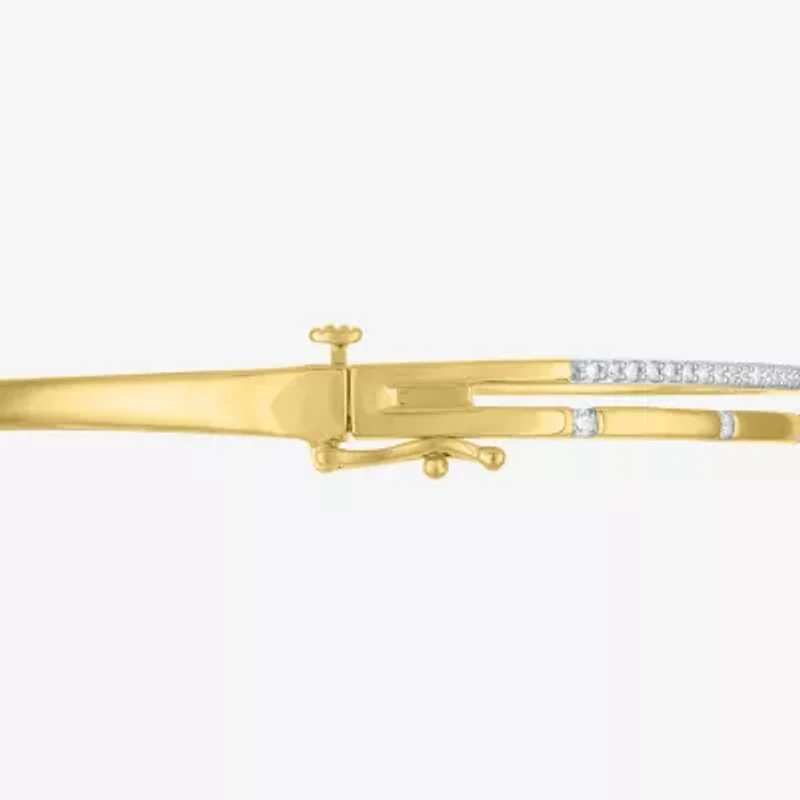 Diamond Addiction (G-H, Si2-I1) Womens 1/2 CT. T.W. White Diamond 14K Gold Over Silver Sterling Silver Bangle Bracelet