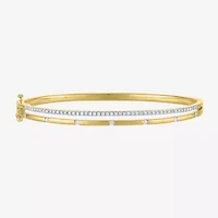 Diamond Addiction (G-H, Si2-I1) Womens 1/2 CT. T.W. White Diamond 14K Gold Over Silver Sterling Silver Bangle Bracelet