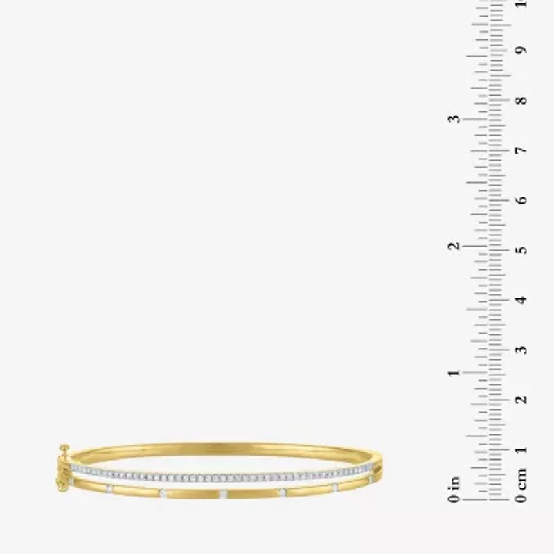 Diamond Addiction (G-H, Si2-I1) Womens 1/2 CT. T.W. White Diamond 14K Gold Over Silver Sterling Silver Bangle Bracelet