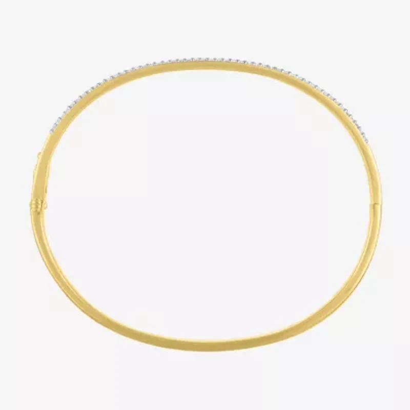 Diamond Addiction (G-H, Si2-I1) Womens 1/2 CT. T.W. White Diamond 14K Gold Over Silver Sterling Silver Bangle Bracelet