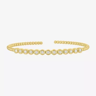 Diamond Addiction (G-H, Si2-I1) Womens 1/2 CT. T.W. White Diamond 14K Gold Over Silver Sterling Silver Cuff Bracelet