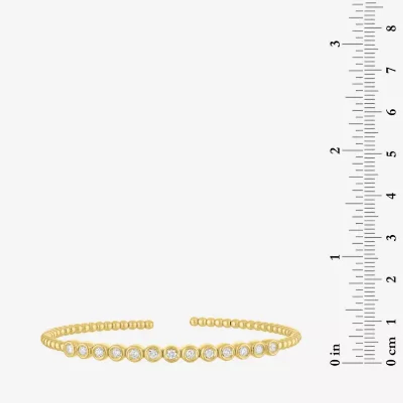 Diamond Addiction (G-H, Si2-I1) Womens 1/2 CT. T.W. White Diamond 14K Gold Over Silver Sterling Silver Cuff Bracelet