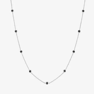 Diamond Addiction Womens 1/4 CT. T.W. Natural Black Diamond Sterling Silver 16 Inch Pendant Necklace