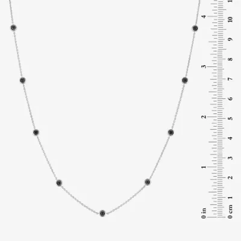Diamond Addiction Womens 1/4 CT. T.W. Natural Black Diamond Sterling Silver 16 Inch Pendant Necklace