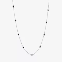 Diamond Addiction Womens 1/4 CT. T.W. Natural Black Diamond Sterling Silver 16 Inch Pendant Necklace