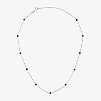 Diamond Addiction Womens 1/4 CT. T.W. Natural Black Diamond Sterling Silver 16 Inch Pendant Necklace