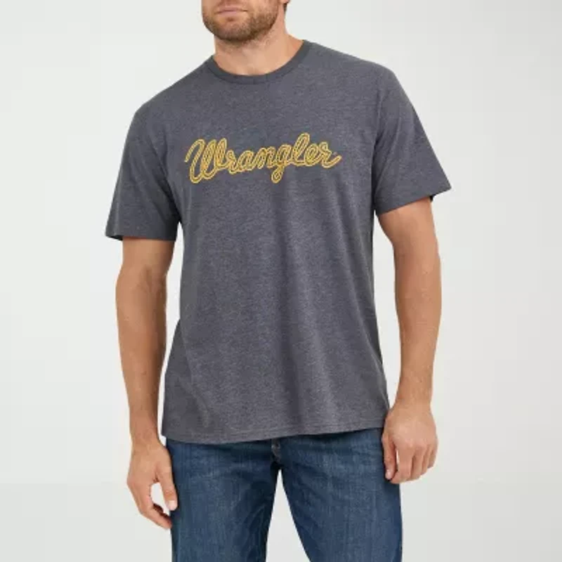 Wrangler Mens Crew Neck Short Sleeve Regular Fit Graphic T-Shirt