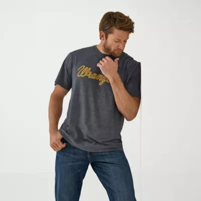 Wrangler Mens Crew Neck Short Sleeve Regular Fit Graphic T-Shirt