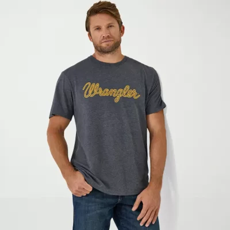 Wrangler Mens Crew Neck Short Sleeve Regular Fit Graphic T-Shirt