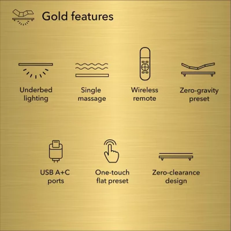Baselogic Gold 14" Adjustable Bed Frame Base