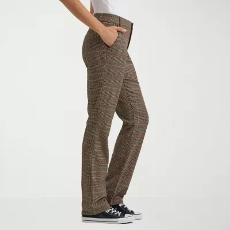 Lee Womens Straight Mid Rise Flat Front Pant
