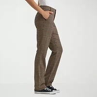 Lee Womens Straight Mid Rise Flat Front Pant