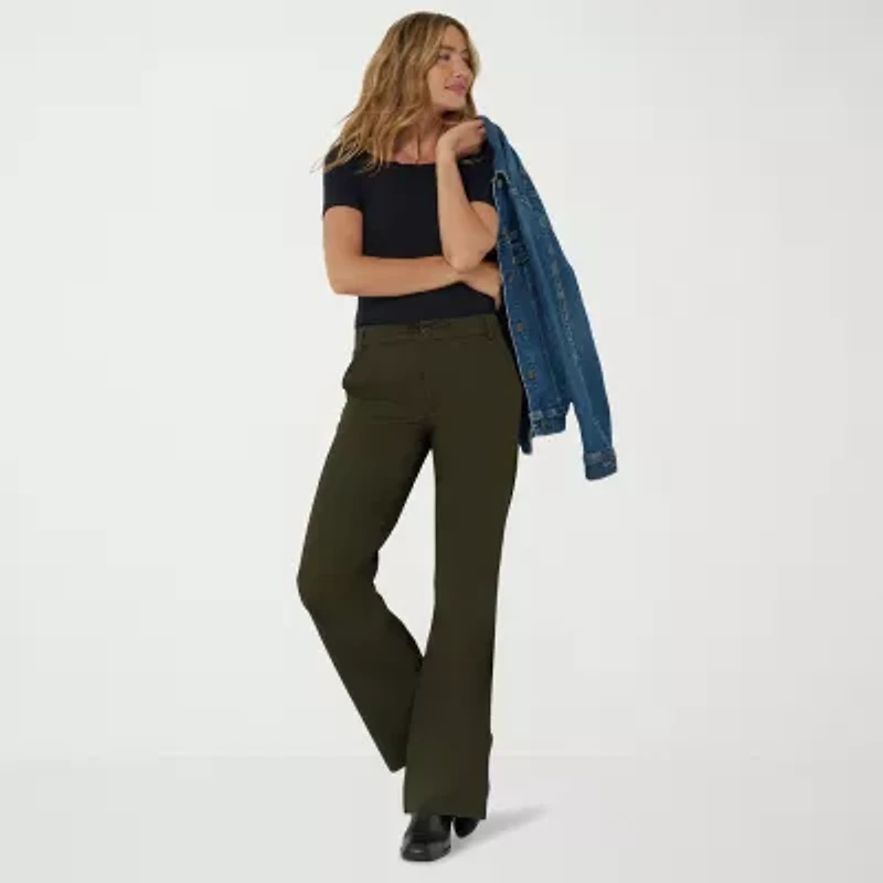 Lee Wrinkle Free Bootcut Pant Stretch Fabric Womens Mid Rise Jean