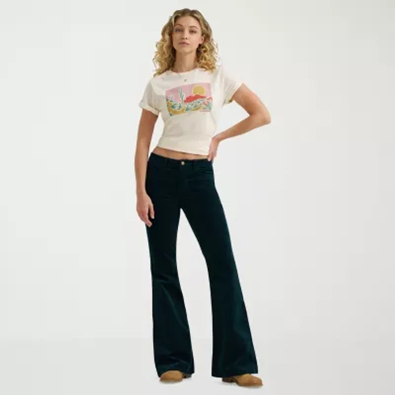Wrangler High Rise Flare Jean Stretch Fabric Womens Leg